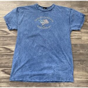 Men's Harley-Davidson Tee Shirt Daytona Beach Florida‎ Large Blue Wash Vintage